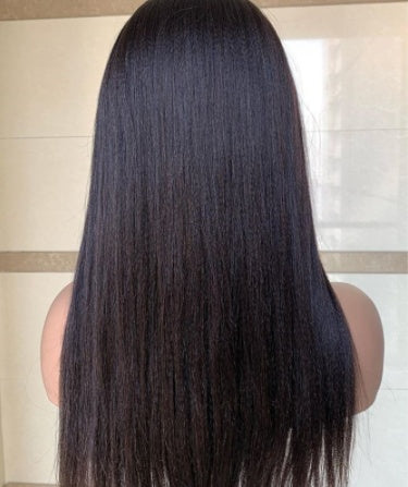 Wig Mid-Point Black Long Straight Hair High Temperature Silk Fluffy Wig Wig Mid-Point Black Long Straight Hair High Temperature Silk Fluffy Wig